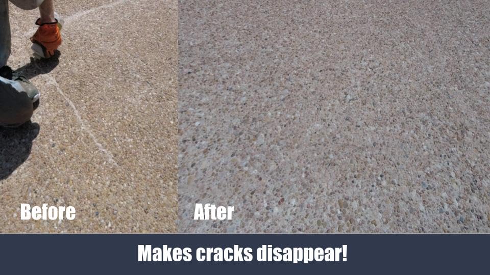 ConSandtrate Concrete Crack Filler - White - 2 LB (Single Bottle) for Filling in Concrete Cracks on driveways, walkways and patios