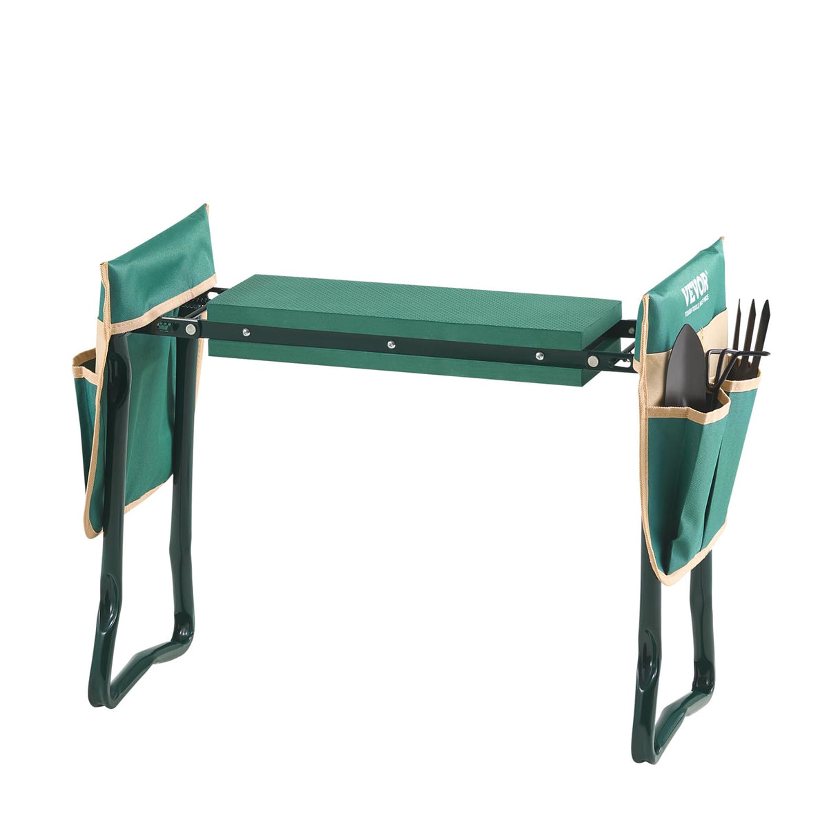 VEVOR Garden Kneeler and Seat Heavy Duty, Portable Garden Stool with 6'' EVA Kneeling Pad and 2 Tool Bags, Folding Garden Bench to Relieve Knee & Back Pain, Great Gifts for Seniors, Family Gardeners