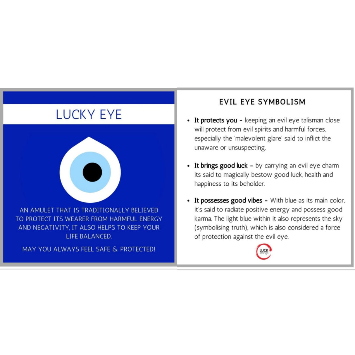 Evil Eye Choker Necklace, Adjustable Black String for Men Women Teens