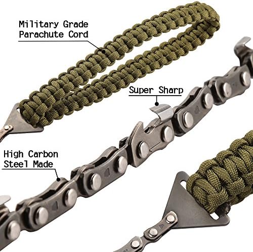 Pocket Chainsaw with Paracord Handle 36 Inches 16 Teeth Long Chain Hand Saw Fast Wood & Tree Cutting Emergency Survival Gear Best for Camping Backpacking Hiking Hunting.