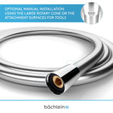 Bächlein Plastic Shower Hose with Double Anti-Twist Protection, Flexible and Kink-Resistant Shower Hose with Reinforced Polyester Threads in 1,6m Length - Made in Germany, Universal G½ Connection