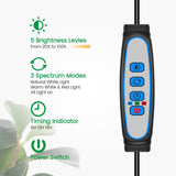 Garpsen Grow Lights for Indoor Plants, Full Spectrum 65'' Plant Light with Gooseneck, 3 Colors Modes and 5 Dimmable Levels, 6/12/16H Timer, 80 LED Height Adjustable Grow Lamp for Plants(Soil Insert)