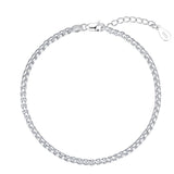TOPCRED 925 Sterling Silver 3mm Box Chain Bracelet for Women 7 Inches