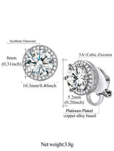 FindChic April Diamond Clip On Earrings for Women Silver Birthstone