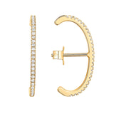 PAVOI CZ Minimalist Ear Cuffs for Women, Yellow Gold, Size 23.5 Millimeters