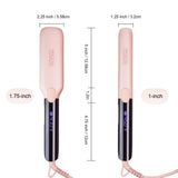 ANGENIL Pro Titanium Flat Iron Hair Straightener 1.75" Wide, Salon Grade Dual Voltage Straightening and Curler 2-in-1 with Heat Resistant Silicone Mat, Adjustable Temp 240°F-470°F, 15s Fast Heating