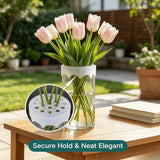 Silicone Flower Arranging Grid, Reusable Stretch Floral Grid Arranger, Clear Flexible Silicone Spiral Stem Holder for Outdoors and Indoors Easy Ikebana Vase Arrangement (2 PCS)
