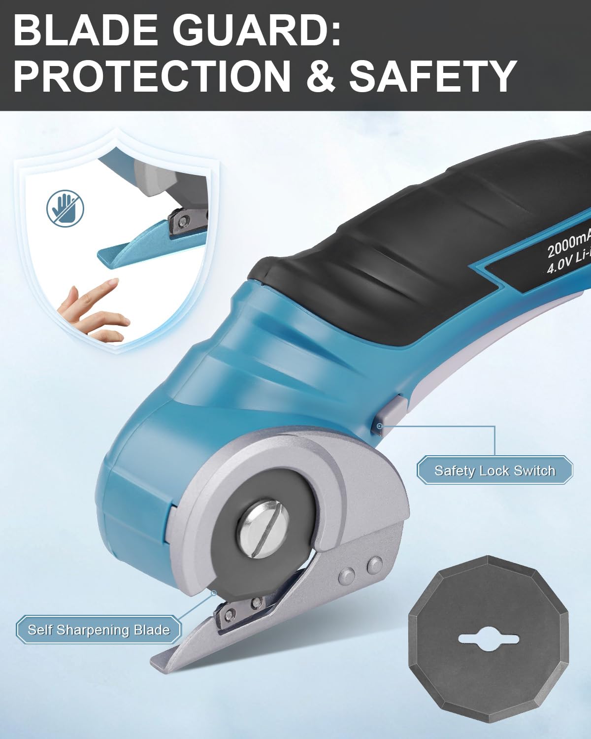 Cardboard Cutter Cordless Electric Scissors - Stocking Stuffers for Men Gifts Christmas 4V Electric Box Cutter for Cardboard Recycling, Heavy Duty Carpet Cutting Tool for Plastic, Thin Box, Leather