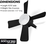 Bell+Howell Socket Breeze Socket Fan Light with Remote, Portable Small Ceiling Fans with Lights for Bedroom, Kitchen, Living Room, Ceiling Fan with Light 3500K, 1000 Lumens, Screws into E26/E27