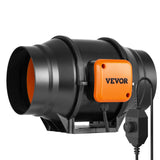VEVOR Inline Duct Fan, 6-Inch 400 CFM with Variable Speed Controller, Quiet AC-Motor Ventilation Exhaust Fan for Cooling Booster, Grow Tents, Hydroponics