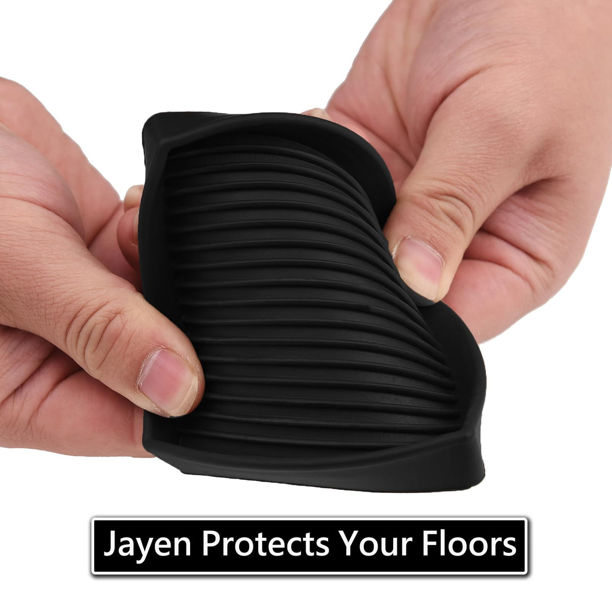 4x4 Square Rubber Furniture Caster Cups, Anti-Sliding Furniture Pads Bed Stopper Floor Protectors with Grip - Protect Any Flooring