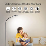 Tenmiro LED Floor Lamps for Living Room, Bright Modern Reading Floor Lamp with Stepless Adjust Color Temperatures & Brightness, Standing Lamp with RF Remote & Touch Control(Bule)