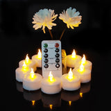 Remote flameless led Tea Light Candles with Timer,Realistic Flickering tealight Candles with Remote,Safe Decorative Lighting for Christmas,Wedding,Home Decor (Warm Yellow 24 Pack)
