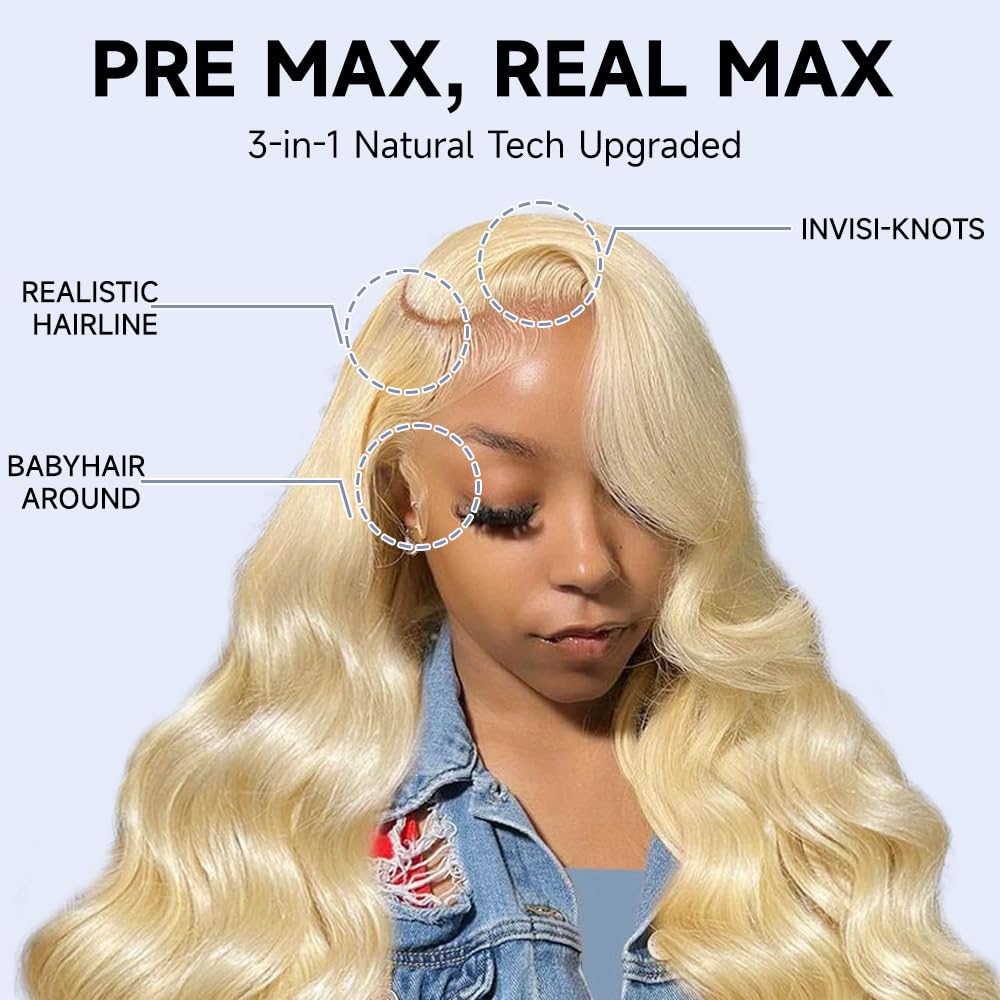 613 13x6 Lace Front Wig Human Hair 210 Density Blonde Wig Human Hair 30 Inch Body Wave Lace Front Wigs Human Hair Pre Plucked 613 HD Lace Frontal Wig Human Hair 613 Wig