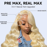 613 13x6 Lace Front Wig Human Hair 210 Density Blonde Wig Human Hair 30 Inch Body Wave Lace Front Wigs Human Hair Pre Plucked 613 HD Lace Frontal Wig Human Hair 613 Wig