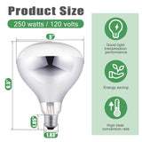 VIHOSE 6 Pack 250 Watt Heat Lamp 120v R40 Heat Lamp Bulbs Glass Incandescent Light Bulbs Incandescent Heating Lightbulbs for Reptiles Chicks Food Puppies Bathroom, Use E26 Base (Silver)