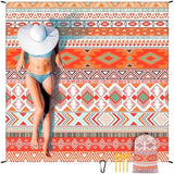 Beach Blanket Waterproof Sandproof Extra Large Beach Mat 79" X 83"/120"x108"for 1-8 Adults Quick Drying Durable Outdoor Picnic Mat for Beach Travel Camping Hiking