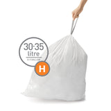 simplehuman Code H 240 Count, Genuine Custom Fit Liners, Drawstring Trash Bags in Dispenser Packs, 30-35 Liter/8-9 Gallon