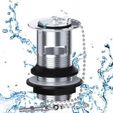 Chrome Basin Sink Traditional Waste | Plug & Ball Chain | Slotted Drain Waste | Bathroom Waste