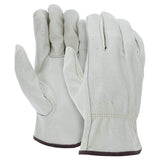 ATERET 120 Pairs Medium Heavy Duty Durable Cowhide Leather Work Gloves I Driver Gloves for Truck Driving, Warehouse, Gardening, Farming