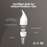 Morsatie Upgraded Flame LED Flame Light Bulbs, 3 Mode E12 Flickering Light Bulbs, Chandelier Base Candle Fire Light Bulb for Halloween Christmas Party Porch Patio Indoor Outdoor Decoration-6 Pack