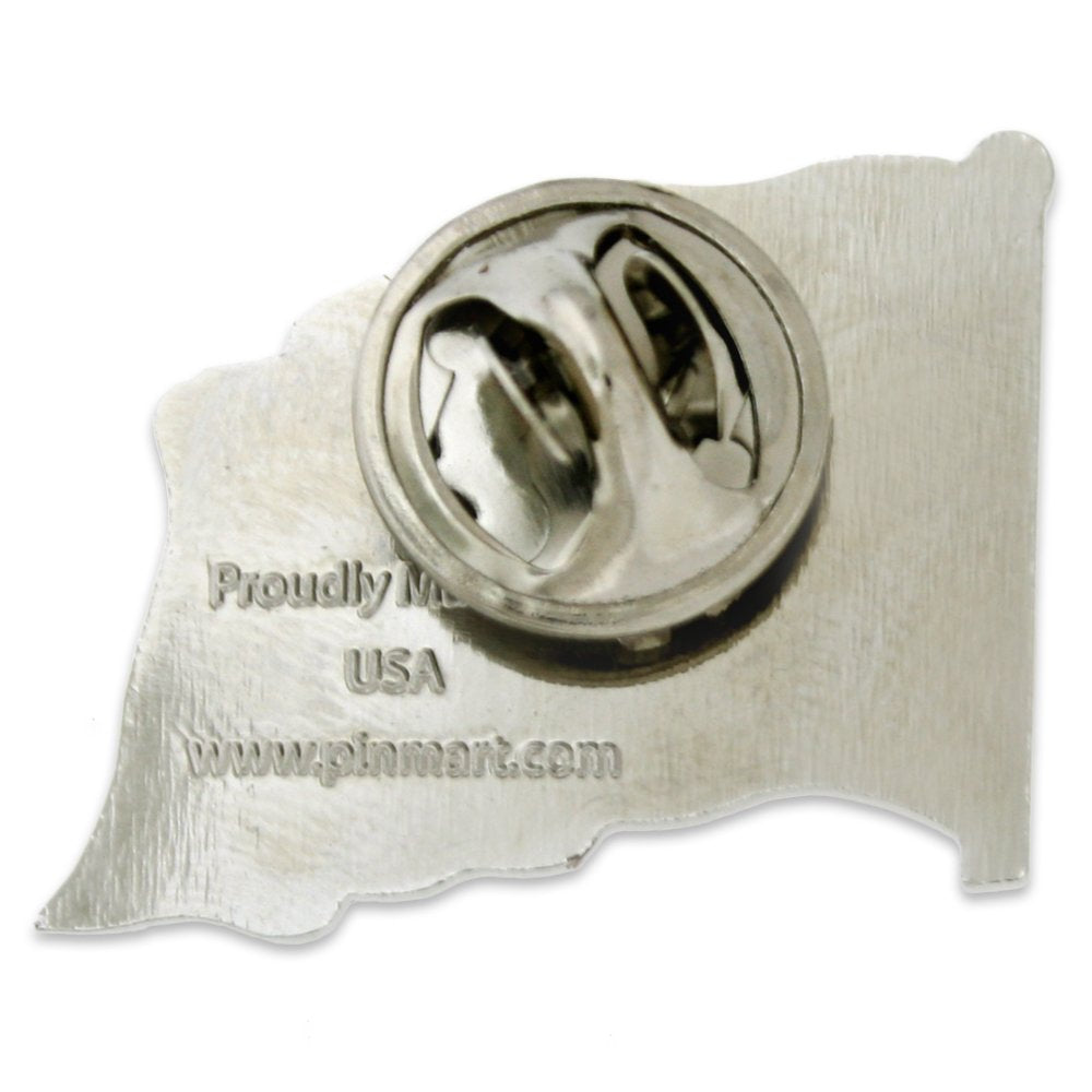 PinMart Set of 2 American Flag Lapel Pins Waving Gold colored&Nickel Plated