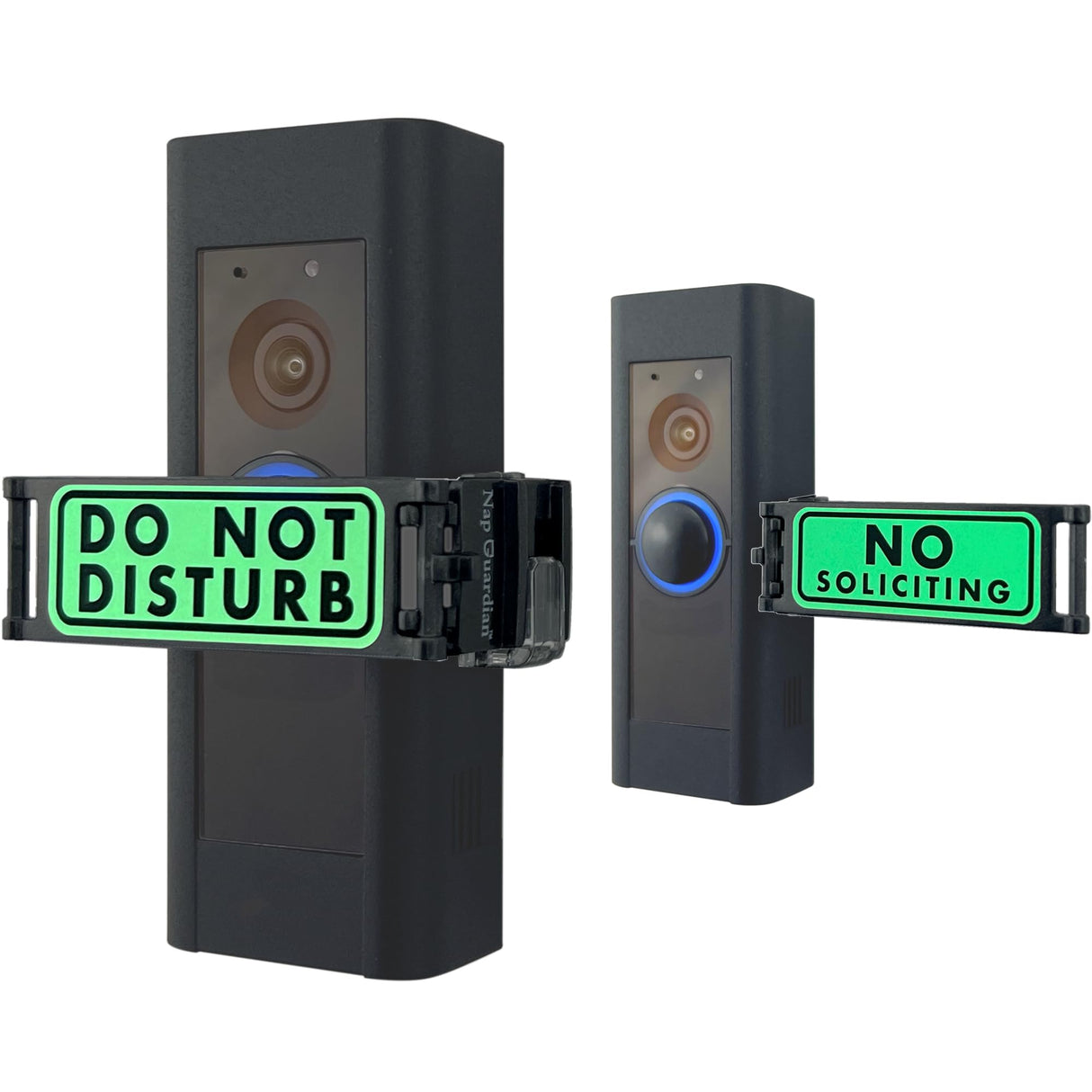 Nap Guardian – The Original – Invented in USA – No Soliciting Doorbell Cover for Ring & Video Doorbells – Blocks Button to Stop Ringing – Rotates Do Not Disturb/No Soliciting