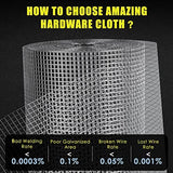 GoldPeak Galvanized Hardware Cloth 1/2 inch 36 x 100 ft 19 Gauge, Hot-dip Galvanized After Welding, Chicken Wire Fencing Wire Mesh Roll Welded Wire Fence Gopher Wire Cloth Rodent Wire