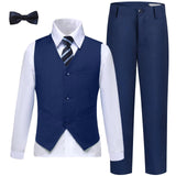 Boys Suit Size 10 Kids Navy Blue Suits for Boys Toddler Suit Set First Communion Suit Ring Bearer Christmas Outfit