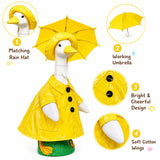 Porch Goose Outfits 23 Inch, Goose Clothes with Waterproof Raincoat & Umbrella | Easy-On Costume for Garden Statue Decor ViresSpire