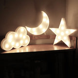 AUSAYE 3 PCS 3D Crescent Moon Light Cloud Led Star Lamp, Decorative Night Lights Room Decor NightLight for Kids Adults Birthday Baby Shower Party Christmas Gifts