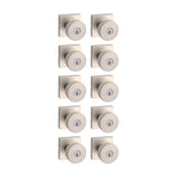 Kwikset Pismo Entry Door Knob with Lock and Key, Secure Keyed Handle Exterior, Front Entrance and Bedroom, Satin Nickel, 10 Pack, Pick Resistant SmartKey Rekey Security and Microban