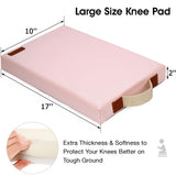 HappyPicnic Waterproof Kneeling Pad for Garden or Bath, 2 inch Thick Soft Foam Kneeler Mat for Gardeners Knee Support or Bathtub Bathing with Handle and Removable Cover - Pink