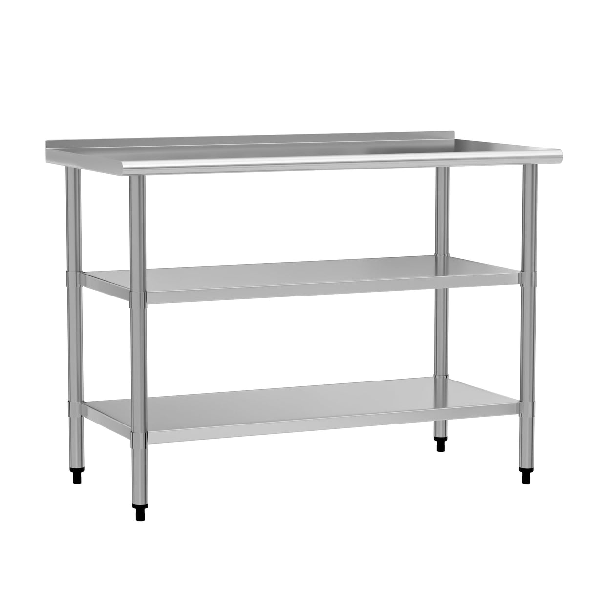 Chingoo Stainless Steel Work Table 24x60 Inch with 2 Adjustable Undershelves & Backsplash, Heavy-Duty Prep Table for Commercial Kitchen, Restaurant, Garage, Outdoor