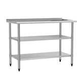 Chingoo Stainless Steel Work Table 24x60 Inch with 2 Adjustable Undershelves & Backsplash, Heavy-Duty Prep Table for Commercial Kitchen, Restaurant, Garage, Outdoor