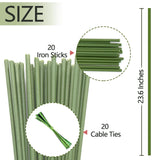20Pcs Plant Stakes, 23.6IN Orchid Support Stakes for Indoor Plants