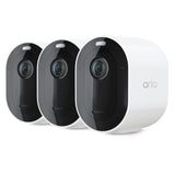 Arlo Pro 5S 2K Spotlight Camera - Wireless Home Security Camera with Spotlight, Color Night Vision, Dual-Band Wi-Fi & 2-Way Audio - White, 3 Pack, VMC4360P