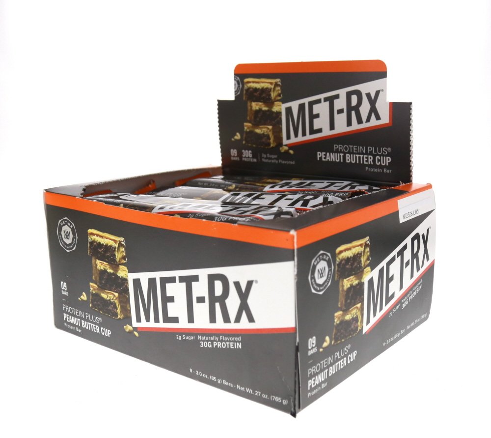 MET-Rx Protein Plus Bar, Great as Healthy Meal Replacement, Snack, and Help Support Energy, Gluten Free, Peanut Butter Cup, With Vitamin A, Vitamin C, and Zinc to Support Immune Health, 85 g,9 Count