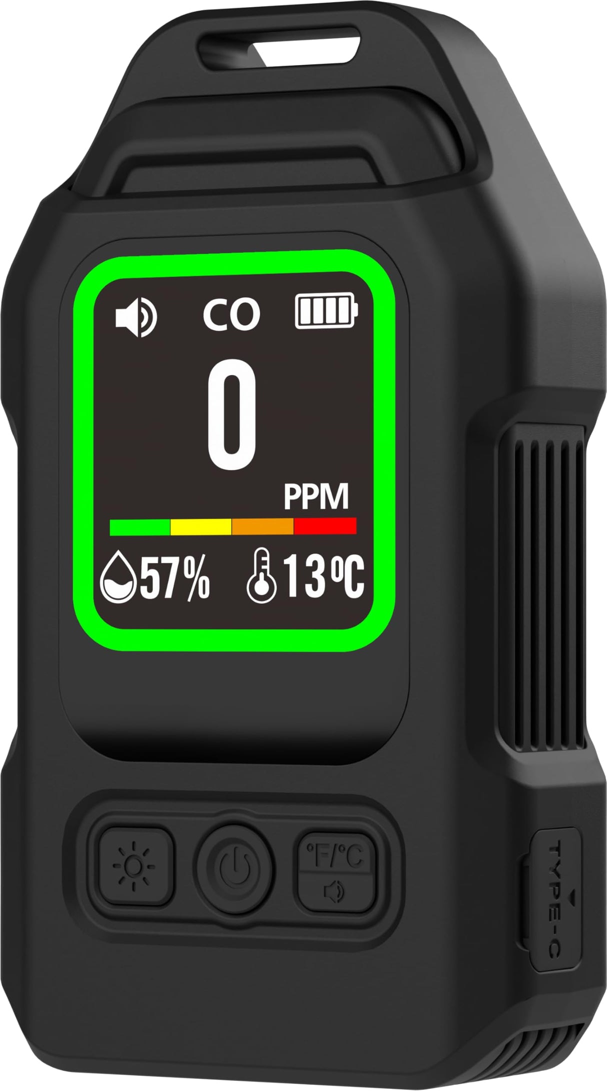 Portable 3-in-1 CO Detector with Audible & Visual Alarm, 300H Standby Battery, for Travel, Camping, Car, Hotel, RV - Essential for Travelers and Campers (Black)