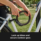 Master Lock Bike Cable Lock 5' x 1/2" Heavy Duty Anti-Theft Bike Lock Steel Cable with Black Weather Resistant Vinyl Coating for Bikes, Ebikes & Scooters, 5 Feet Long, 8370D