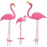 Ohuhu Family Flamingo Yard Ornaments, Set of 3 (32", 31", 19"), Pink