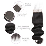 Beauhair Brazilian Body Wave Virgin Human Hair Bundles with Lace Closure(14 16 18 with14 Closure) Human Hair Unprocessed Body Wave Hair Bundles with Closure 4X4 Lace Free Part Natural Black Hair