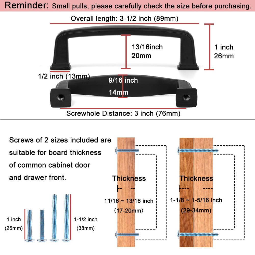KOOFIZO 10 Pack 3 Inch Oil Rubbed Bronze Kitchen Cabinet Pulls Rubbed Bronze Cabinet Handles Bronze Cabinet Hardware for Kitchen Cabinets 1817 Drawer Dresser Cupboard Bedroom