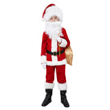 ELFJOY Children's Santa Suit Kids Christmas Halloween Costume Cosplay Set of 11 Pcs (Small)