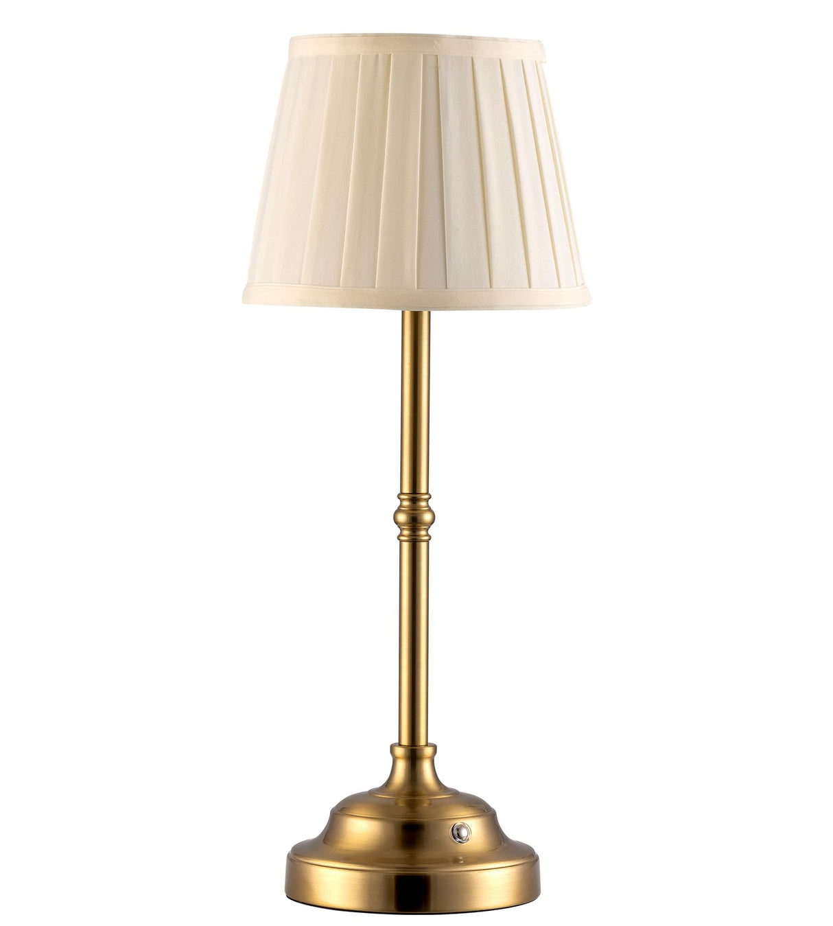KDG Portables Cordless Table Lamp, Fabric Shade Desk Lamp, 4000mAh Rechargeable Battery Powered Lighting, Dimmable Light for Dining Room, Bedroom, Bedside, Bar, Night Light, Camping, Balcony (Gold)