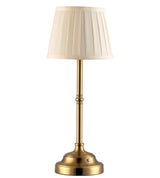 KDG Portables Cordless Table Lamp, Fabric Shade Desk Lamp, 4000mAh Rechargeable Battery Powered Lighting, Dimmable Light for Dining Room, Bedroom, Bedside, Bar, Night Light, Camping, Balcony (Gold)