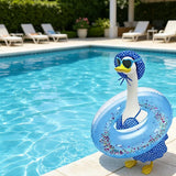 Hawaiian Porch Goose Outfits with Hat Sunglasses & Swim Ring, Summer Bikini Goose Swimsuit Clothes Costume Fits 23" Cement Geese Statue, Summer Garden Lawn Patio Yard Outdoor Decor (Summer style-Blue)
