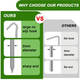 AAGUT Tent Stakes Heavy Duty Metal 9 Inch, 50 Pack Rust-Resistant Galvanized Steel Camping Stake Garden Edging Fence Hooks Yard Tent Pegs for Inflatable, Tarp, Outdoor Christmas Decorations