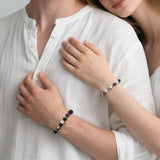 Elegant Beaded Bracelets - Natural Stone & Stainless Steel Healing Energy Jewelry for Couple Lover, Adjustable Sun and Moon Non-Smart Bracelet Set with Positive Meaning, Perfect Friendship Gifts