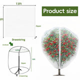 1Pack 13x13ft Large Fruit Tree Netting with Zipper and Drawstring – Anti-Insect, Anti-Bird Protection for Apple, Peach, Cherry Trees and Vegetables – Ideal for Home Gardens,Small Organic Farms